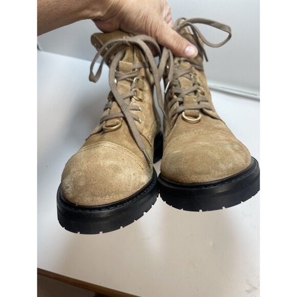 AllSaints Lira Hiker Lace up Combat Suede Boots In Tan Sz 38 New - Picture 6 of 8